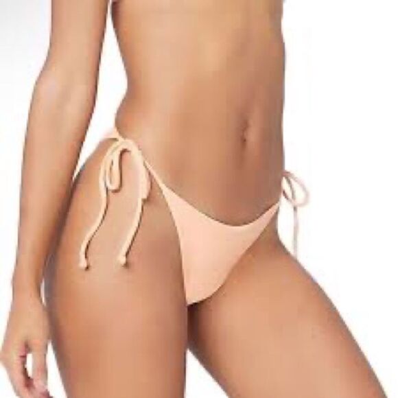 L*SPACE Peach Terrycloth Triangle String Bikini Set Brittany Lennox XS Small New - Picture 8 of 12
